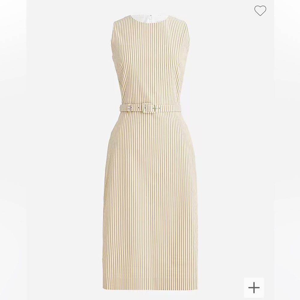 J. Crew Belted Dress in Stretch Seersucker • “Saffron Pink” • Size 2